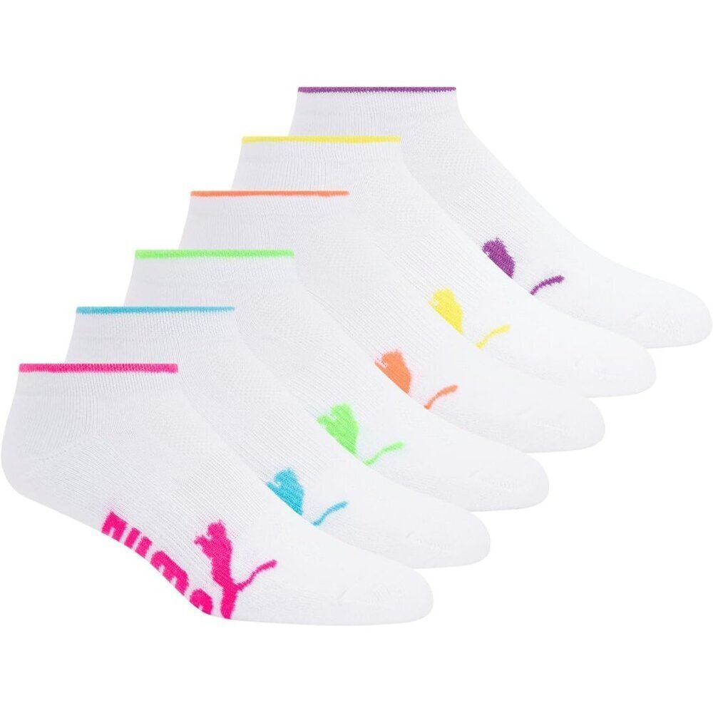 🆕Women White Ankle-High Runner Socks Featuring Colorful Arch Support Technology